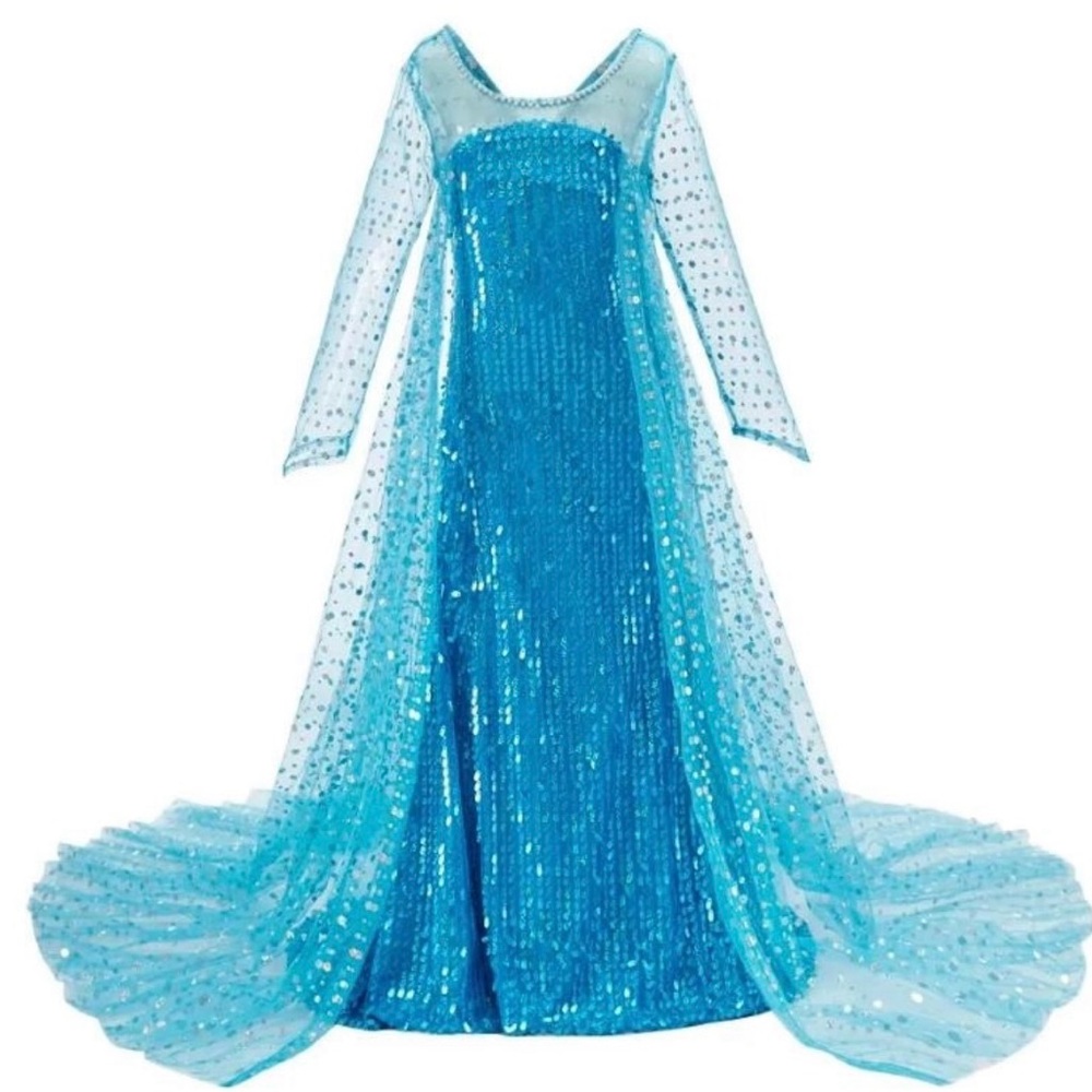 Ice Princess Elsa Dress Sequined & Sparkly Shades of Blue Disney Frozen
